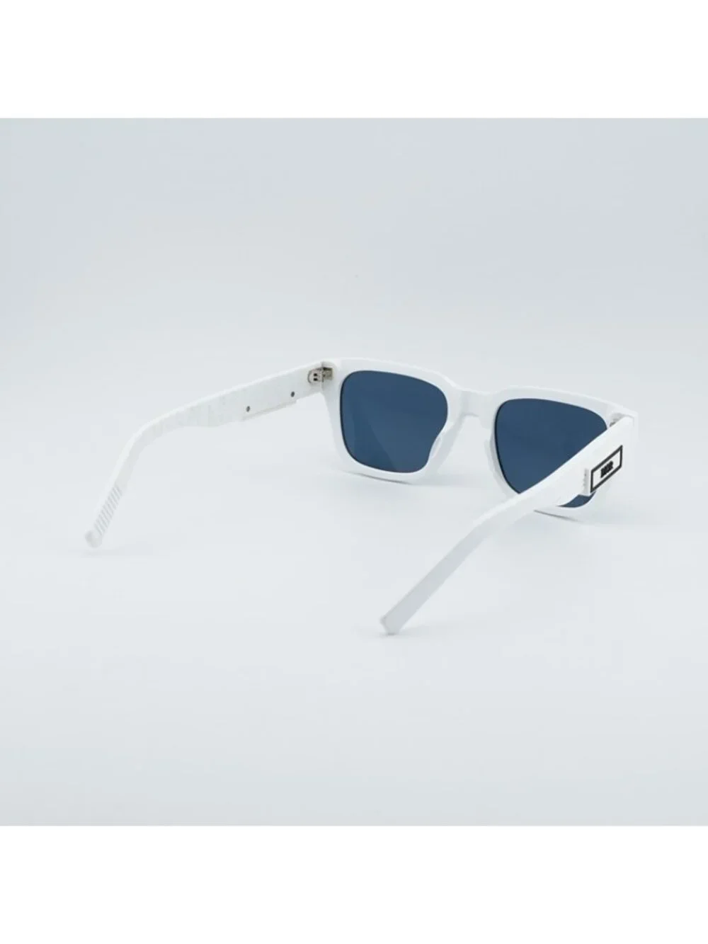 Dior DIORB23 S1I 50B0 Sunglasses Shiny White Square Frame, Blue Lenses
